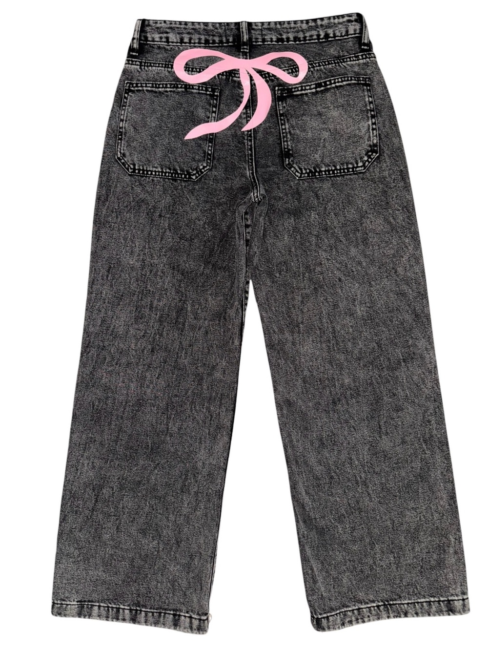 Disclosure Acid Wash Wide Leg Jeans Junior’s 9/29 Gray High Rise Denim Pants - Picture 2 of 6